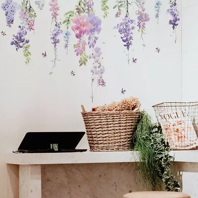 £5.99 • Buy 1*Flower Wall Stickers Art Large Peony Rose Decal PVC Floral Mural Home Decor