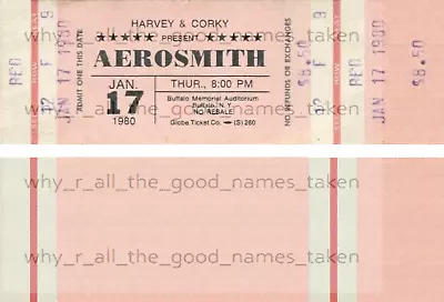 AEROSMITH 🎸 MUSIC GROUP 🎼 Reproduction CONCERT TICKETS 🎟️ Individual Sale • $6.99