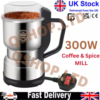 300W Electric Coffee Grinder Grinding Milling Bean Nut Spice Matte Blender Dry 2 • £12.99