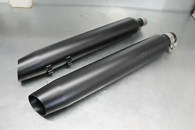 18-22 Harley Davidson Black Touring Street Glide Road Exhaust Mufflers Used • $44.99