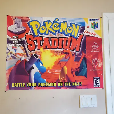 Pokémon Stadium 64 2x3 Foot Tapestry ⚡ Retro Nintendo 64 Banner Wall Flag N64 • $10