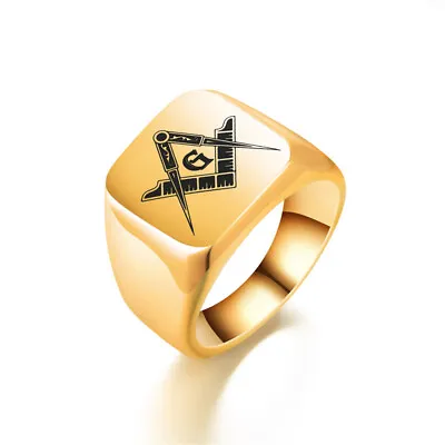 Punk Freemason Logo Stainless Steel Casting Rings Men's Religious  Jewelry  • $7.99