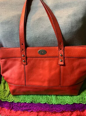 Fossil Leather Salmon Pebble Grain Hunter Zip Shoulder Bag Hobo Tote & Shopper • $89.09