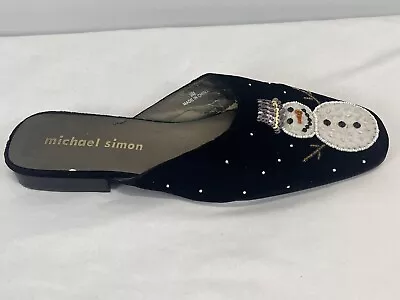 Vintage Michael Simon Snowman Slip On Loafers Shoes Sz 9M READ Holiday Beaded  • $24.99