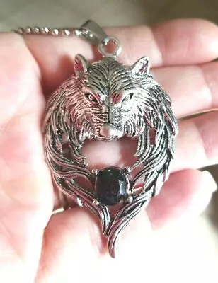 Large Wolf Head Pendant Necklace Stainless Steel Unisex Mens Jewelry Gothic 23  • $21.95