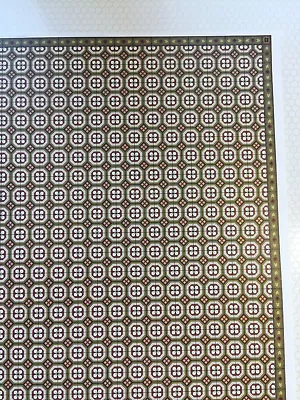 Dollhouse Victorian Tile Flooring Paper Sheet Brown & Green 1:12 Scale Miniature • $3.75