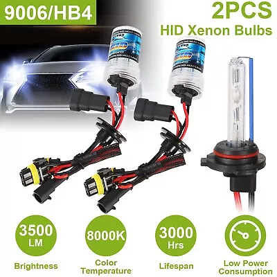 2 Pcs Car Xenon Super Vision HID 9006 8000K 35W Headlight Lamp Replacement Light • $8.99