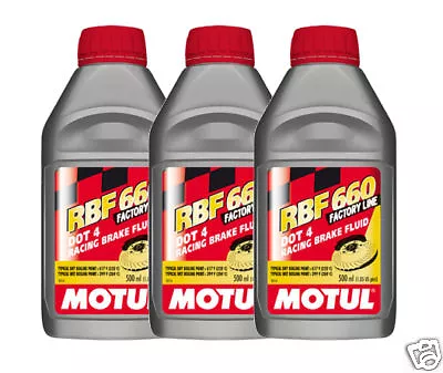 MOTUL RBF 660 RBF660 Racing DOT 4 Brake Fluid 3 BOTTLE • $73.99