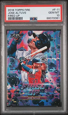 Jose Altuve 2018 Topps Fire Fired Up PSA Gem Mint 10 POP 5 Tyson Beck Astros HOF • $59.99