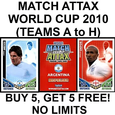 £1 • Buy TOPPS MATCH ATTAX WORLD CUP 2010 (TEAMS A To H) **Please Select Cards**
