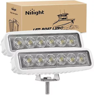Nilight LED Boat Marine Spreader Light 2PCS 6inch 18w 60° Flood Beams Ponton • $35