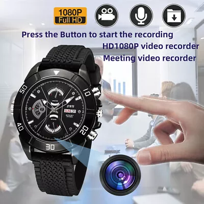 HD 1080P Mini Watch Camera Video Voice Recorder IR Night Vision Micro Camcorder • £35.99