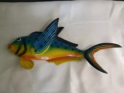 Vintage Lacquered Plastic Flying Fish Plaque / Wall Hanging   • $15.99