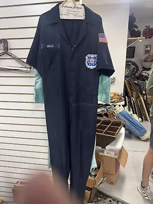 VTG USCG Coast Guard Auxiliary Coveralls Overalls Men's 44 Long Summer Flyer BL • $30