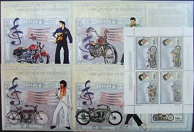 R.D.CONGO -ELVIS AND HIS  MOTORCICLES-1 M/Sh+4 S/Sh.-Tropical Gum-MNH** RDC 19 • $8.53