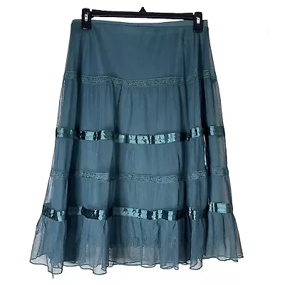 Matilda Jane House Of Clouds Teal Women’s Josie Skirt Size Large • $16