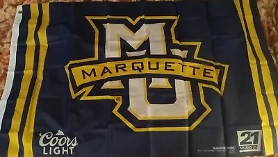 Marquette University Coors Light Banner Flag Size 29  X 48   - New In Package !! • $9.49