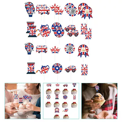  30 Pcs Cake Decoration Paper Union Jack British Flag Topper Flags • £8.28