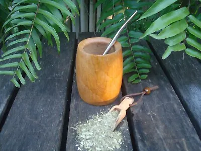 Argentina Mate Gourd Straw Cup Wood Yerba Mate Bombilla Gaucho Drinking Kit • $21.90