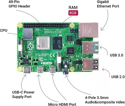 Raspberry Pi 4 8GB DDR4 RAM Single Board Computer -rev 9 • $62