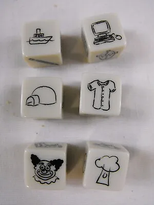 Cream 6 Sided Dice Cartoon  Sides - Lot Of 6 - COOL NEW • $9.49