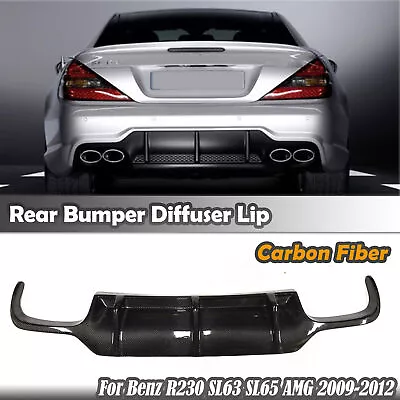 For 2009-2012 Mercedes R230 SL63 SL65 AMG 4 Tip Rear Bumper Diffuser Black 1PC • $337.45