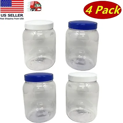 4 Pack Of 40oz Plastic Jars With Lids  Airtight Container For Food Storage • $15.99