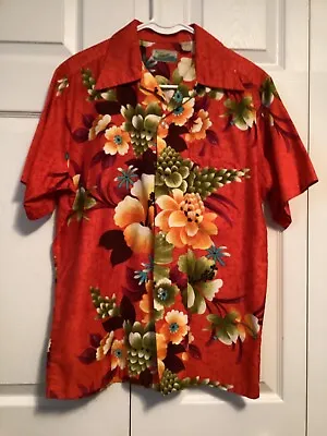 $29.99 • Buy Vintage 50/60’s  Penny’s Hawaiian Shirt, Red Floral  Men’s Medium
