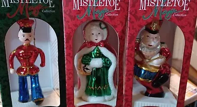 Vtg. Lot Of 3 - Mistletoe Magic Collection Of Christmas Characters - Hand Blown • $19.99