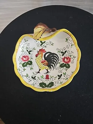 Vintage Rooster & Roses Candy Dish Early Provincial  By Ucagco Made In Japan • $30