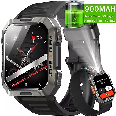 Military SOS Smart Watch Bluetooth (Call Receive/Dial) W/ LED Flashlight Compass • $37.99