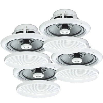 £40.99 • Buy 4x White E-audio 5 Inch Ceiling Speakers, 80w Bathroom Kitchen Hifi 03-B402A