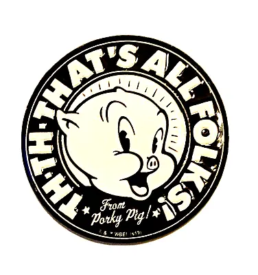 Porky Pig Cartoon Magnet That’s All Folks Looney Tunes 2.25 In. Tall • $15