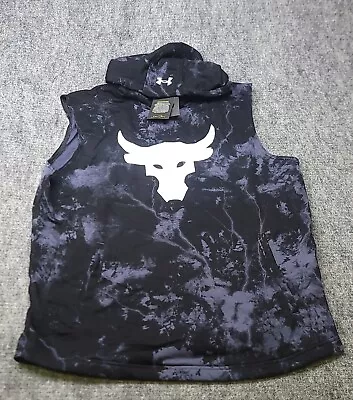 Under Armour Men's Project Rock Terry Printed Sleeveless Hoodie XL Gym MSRP $65 • $45.99