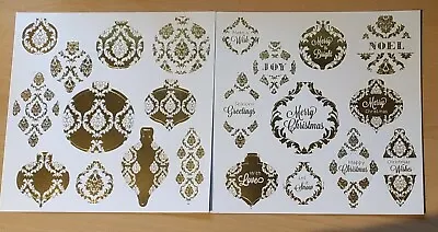Craftwork Cards - Gold Foiled Christmas Baubles With Sentiments - 2 Sheets • £3.25