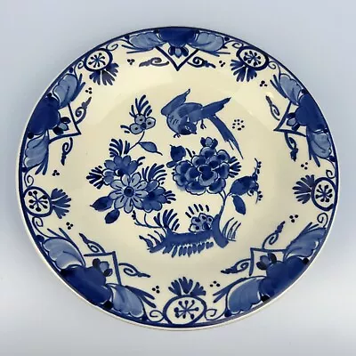 Vintage Royal Delft 5.5  Plate ~ Bird & Flowers ~ Hand Painted ~ 1972 • $44.50