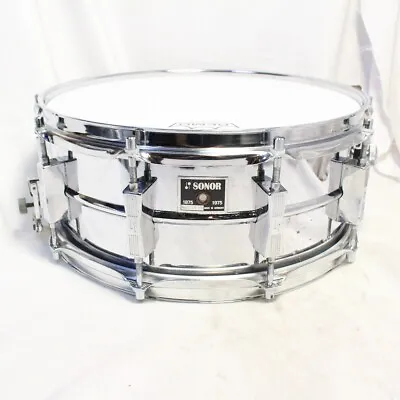 $1061 • Buy Used Snare Drum SONOR 1975 D-505 Phonic 14x5.75 Sonor Phonic Steel Snare Drum