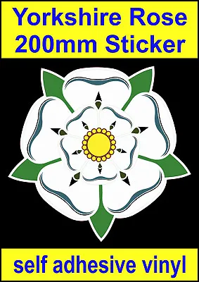 200mm Yorkshire Rose Sticker Adhesive Vinyl Patriotic County Decal Badge Flag • £3