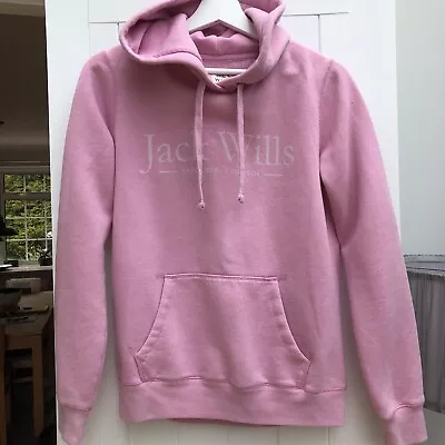 Jack Wills Pink Hoodie Front Pocket Pullover Drawstring To Hood Size 10 • £2.99