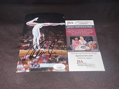 Nadia Comaneci Signed 4x6 Photo Olympic Gymnastics Legend Gold Medal JSA Auth #9 • $29.99