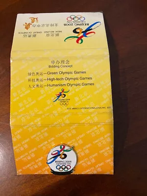 Beijing Olympics Pins 8 Wholesale Lot Candidate Bid Pin Sealed Card $7 Each • $58.95