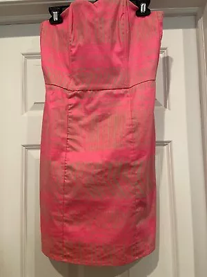 H&M Strapless Pink And Tan Dress Size 10 • $14.99