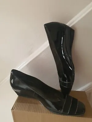Van Dal Size 6D Low Wedge Black Shoes • £22