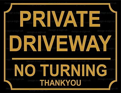 Private Driveway No Turning 10 X 7.7  #1441 Warning Safety Sign Metal Plaque  • £7.95