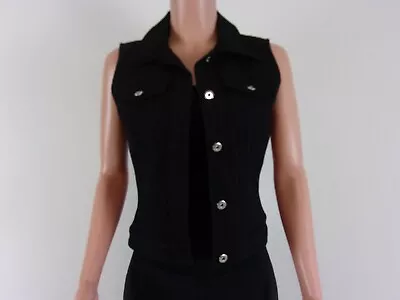 $4.18 • Buy Simon Chang STRETCH Textured Design Vest      SIZE: 6       BLACK