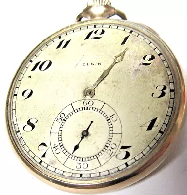 1923 Elgin GM Wheeler 12s Grade 452 Pocket Watch  17 Jewel/6ADJ./O/F-TO RESTORE • $65