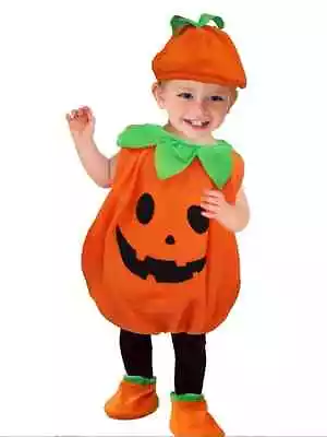 Baby Toddler Pumpkin Patch Cutie Boys Girls Halloween Fancy Dress Costume Outfit • £7.99