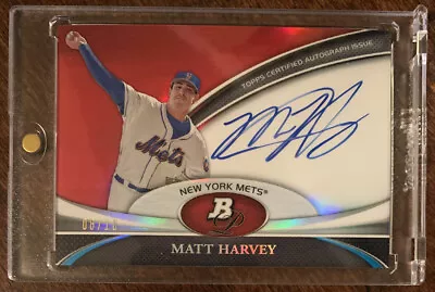 2011 BOWMAN PLATINUM RED REFRACTOR MATT HARVEY RC AUTO 6/10 “GEM MINT Or BETTER” • $389.99