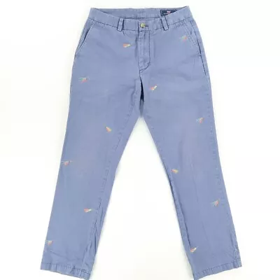 Vineyard Vines Fly Fishing Embroidered Chino Pants  Blue Men's 30 • $12.50