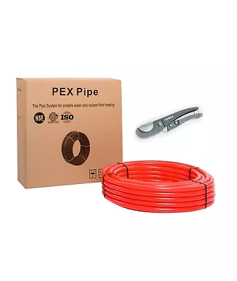 EFIELD NSF Certified Pex Pipe 1/2  X 100ft  Red For Potable Water & Cutter • $29.99